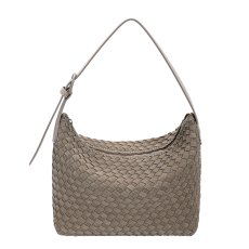 David Jones Warm Grey Sand Weave Shoulder Bag