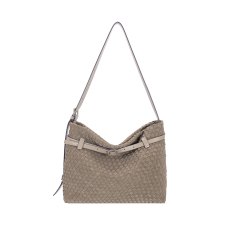 David Jones Warm Grey Sand Weave Long Shoulder Bag David Jones Warm Grey Sand Weave Long Shoulder Bag