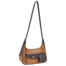 David Jones Apricot Tan Faux Suede Shoulder Bag David Jones Apricot Tan Faux Suede Shoulder Bag