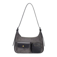 David Jones Black Faux Suede Shoulder Bag
