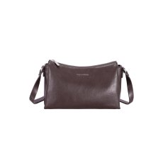 David Jones Wenge Wood Leather Effect Triple Shoulder Bag