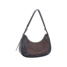 David Jones Black Large Monogram Scoop Shoulder Bag