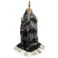 A & B Multi Pattern Scarf with Tassels Assorted