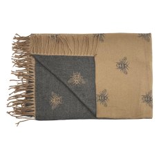A & B Large Bee Print Mix Wool Scarf Assorted A & B Large Bee Print Mix Wool Scarf Assorted