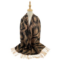 A & B Abstract Texture Print Scarf with Tassels Assorted A & B Abstract Texture Print Scarf with Tassels Assorted