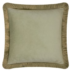 Furn Halo Fringed Velvet Cushion Green & Sage Furn Halo Fringed Velvet Cushion Green & Sage