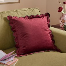 Furn Lil Scallop Cushion Burgundy & Chocolate Furn Lil Scallop Cushion Burgundy & Chocolate