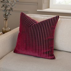 Paoletti Savoy Stripe Cushion Burgundy