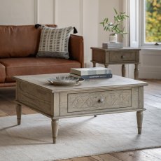 Rustique Square 2 Drawer Coffee Table