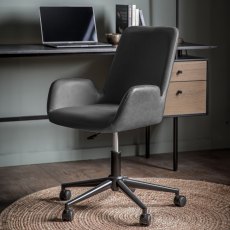 Faraday Swivel Chair in Charcoal Fabric Faraday Swivel Chair in Charcoal Fabric