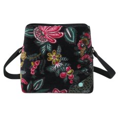 Earth Squared Printed Velvet Logan Black Bag Earth Squared Printed Velvet Logan Black Bag