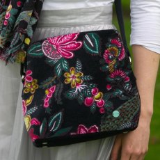 Earth Squared Printed Velvet Logan Black Bag Earth Squared Printed Velvet Logan Black Bag