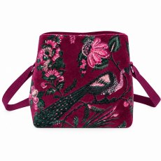 Earth Squared Printed Velvet Logan Plum Bag