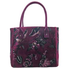 Earth Squared Printed Velvet Plum Small Tote Bag Earth Squared Printed Velvet Plum Small Tote Bag
