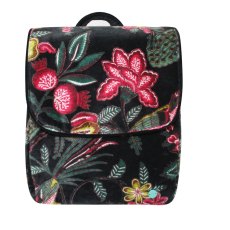 Earth Squared Printed Velvet Black Backpack