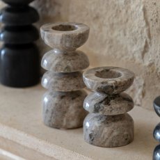 Gallery Direct Azuaga Marble Candlestick Sandstone