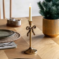 Gallery Direct Bow Dinner Candle Holder Gold