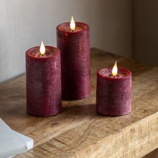 Gallery Direct Oxblood LED Set Of 3 Candles Gallery Direct Oxblood LED Set Of 3 Candles