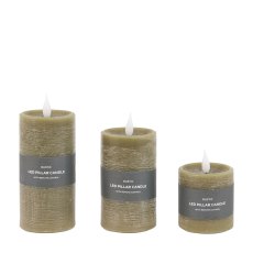 Gallery Direct Olive LED Set Of 3 Candles Gallery Direct Olive LED Set Of 3 Candles