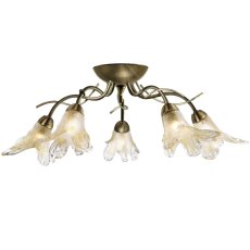 Lily Antique Brass 5 Ceiling Light Lily Antique Brass 5 Ceiling Light