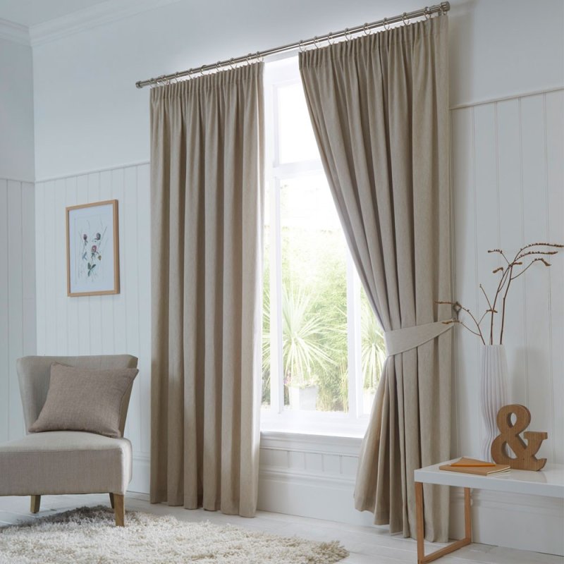 Fusion Dijon Natural Blackout Curtains