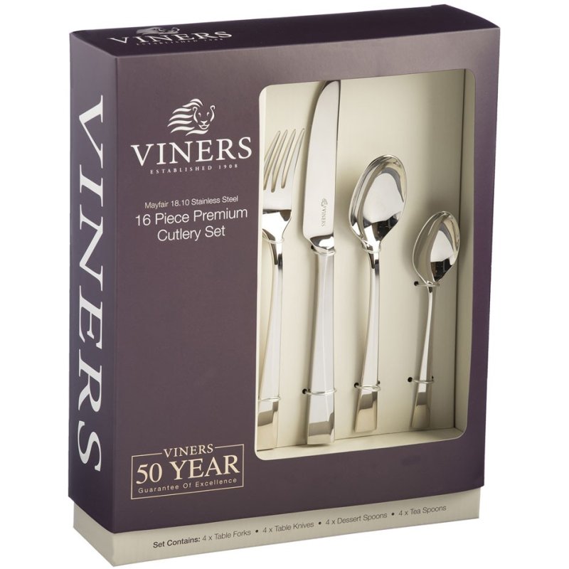 Viners Select 4-Piece Pastry Fork Set | Grey