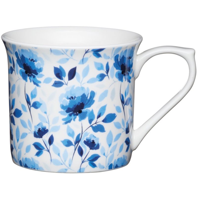 Kitchencraft Blue Rose Fluted Mug