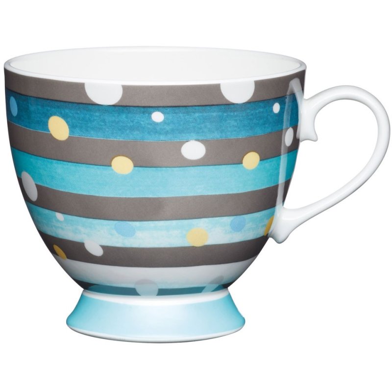 Kitchencraft Spot Stripe Footed Mug