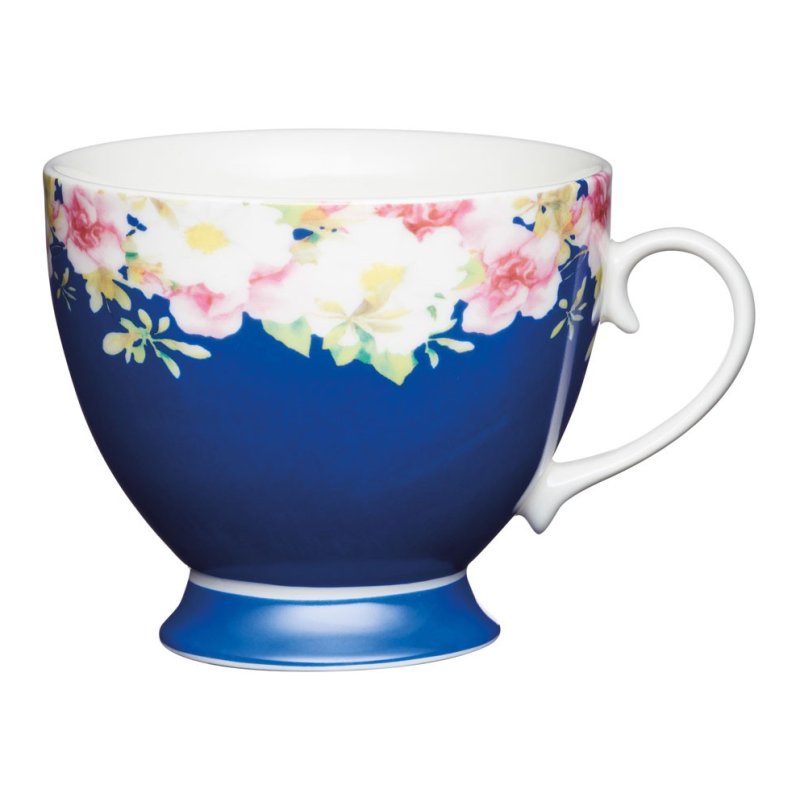 Kitchencraft Blue Border Footed Mug