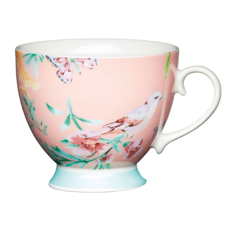 Kitchencraft Peach Birds Footed Mug