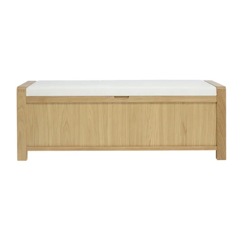 Williams upholstered solid wood shop drawer storage bench
