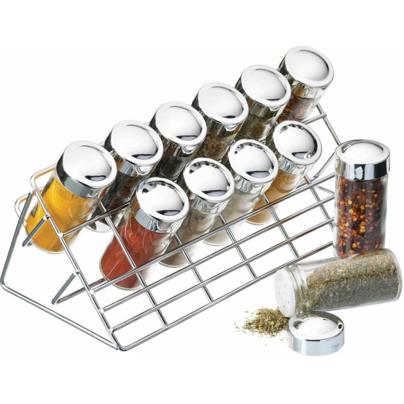 Kitchencraft Chrome Spice Rack Set