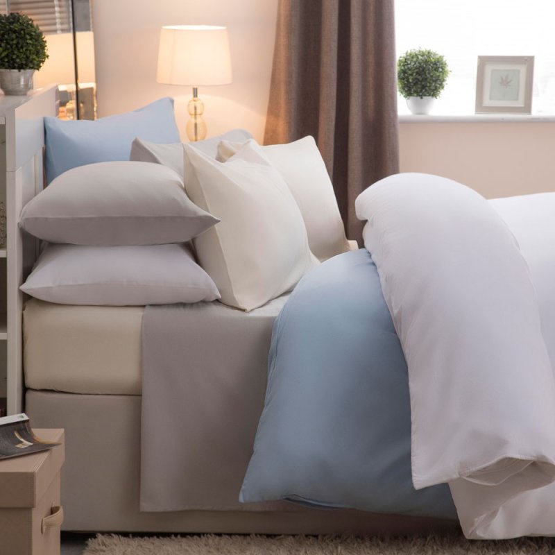Belledorm Brushed Cotton Grey Bed Sheet Bedding Aldiss