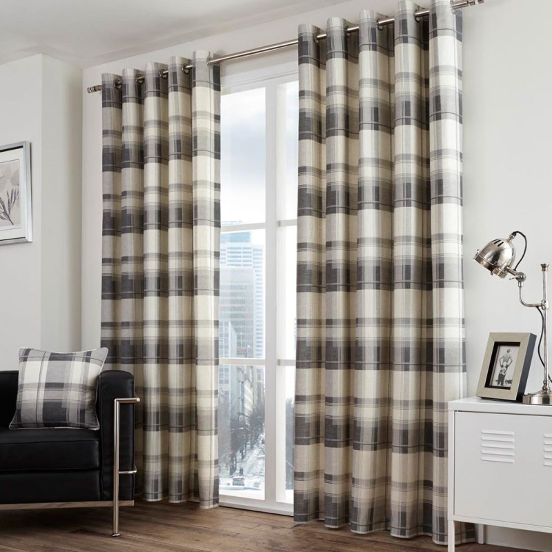 Balmoral Slate Check Curtains