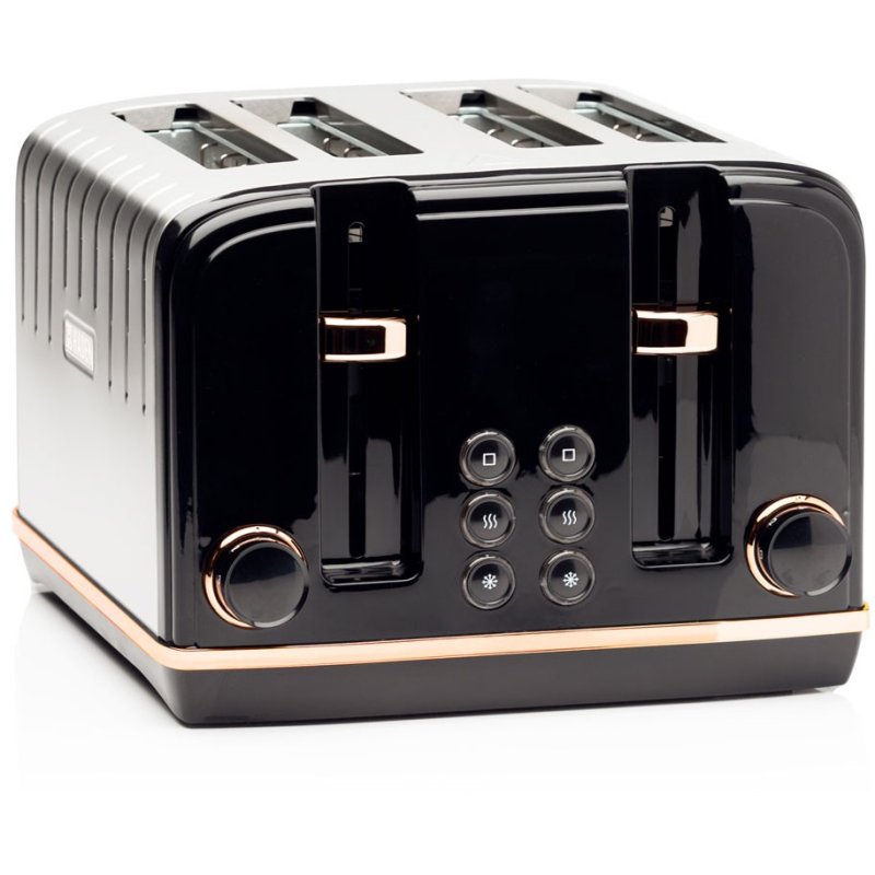 Haden Salcombe Black & Copper 4 Slice Toaster