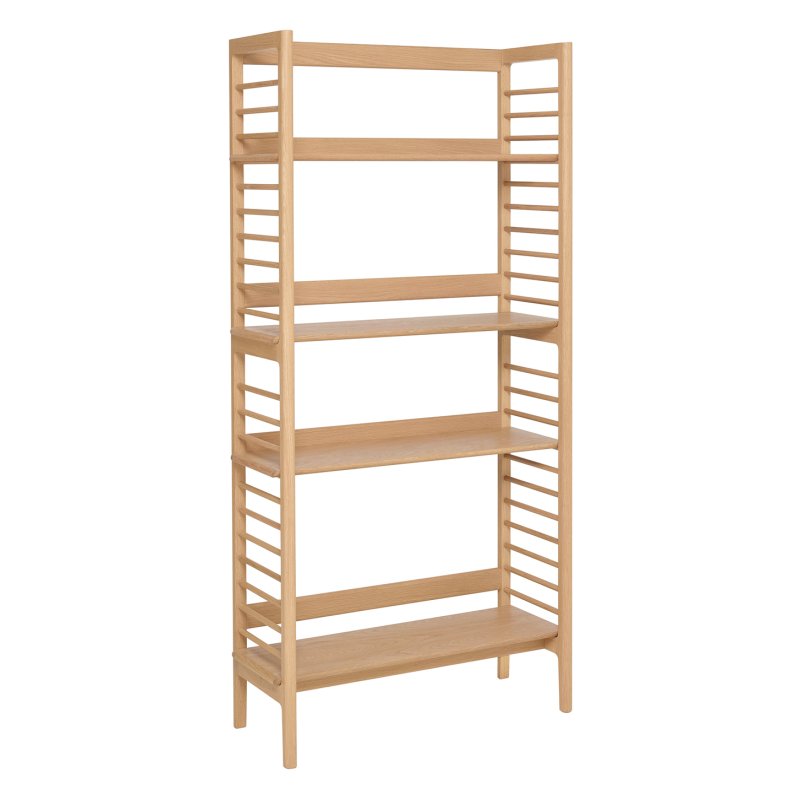 Ercol Ballatta Shelving Unit angled view. Aldiss of Norfolk
