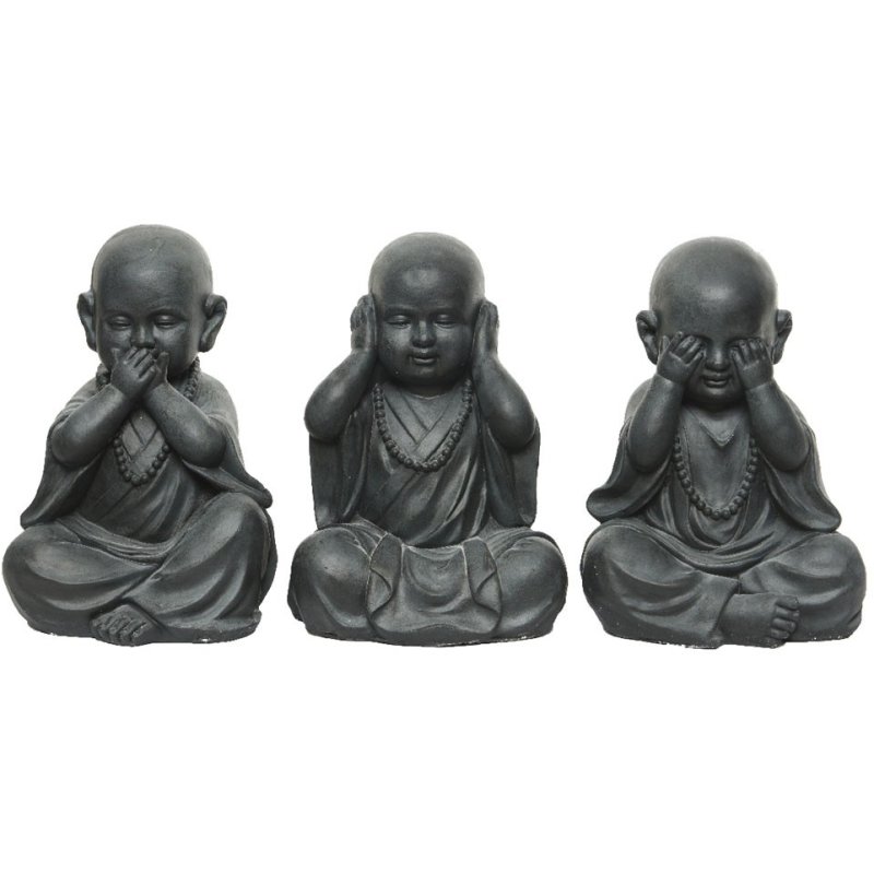 Set of 3 Sitting Monks