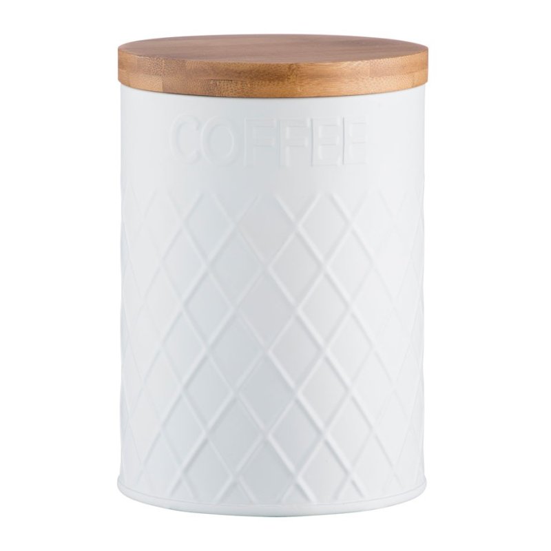 Living Embossed White Coffee Storage