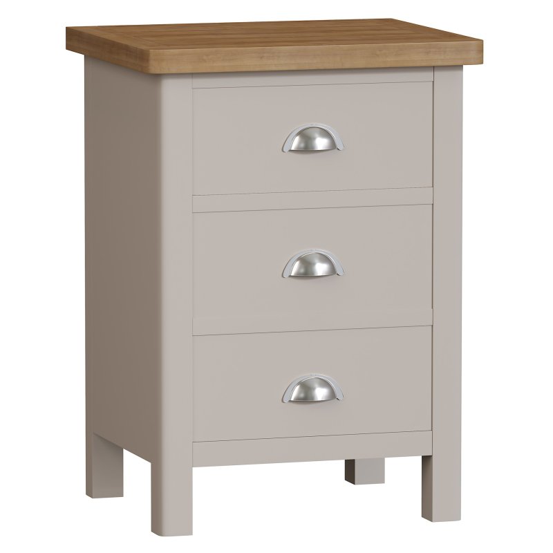Hastings 3 Drawer Bedside Cabinet in Stone
