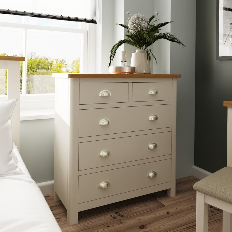 Hastings 2 Over 3 Chest of Drawers in Stone