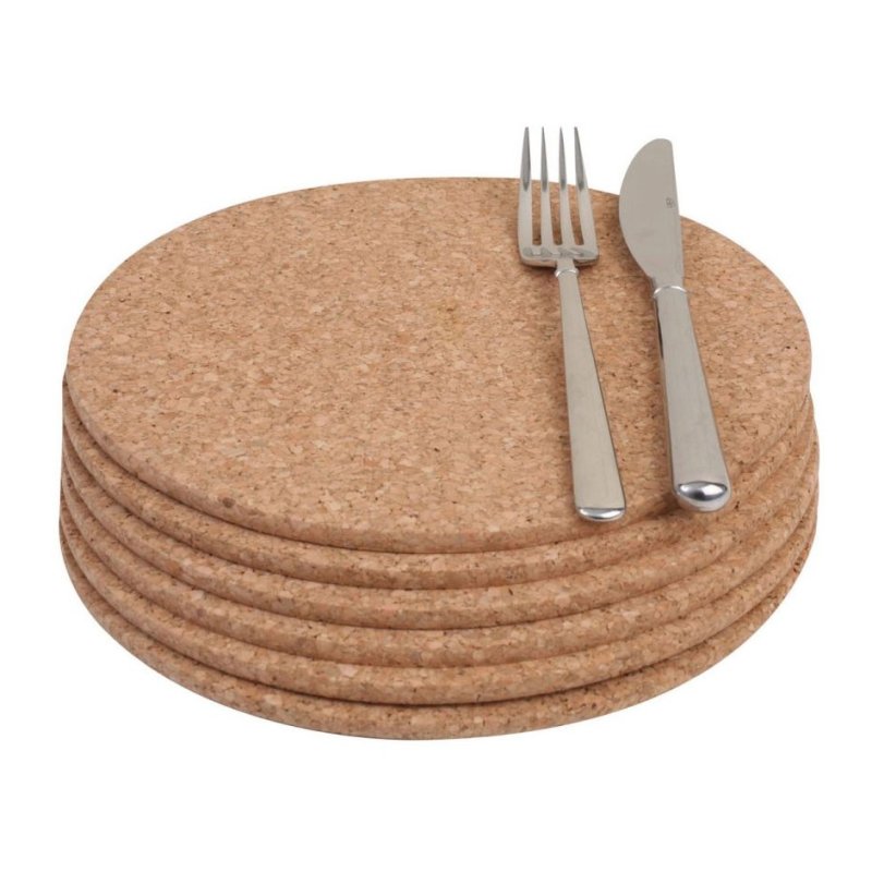 T&G Set of 6 Round Cork Tablemats