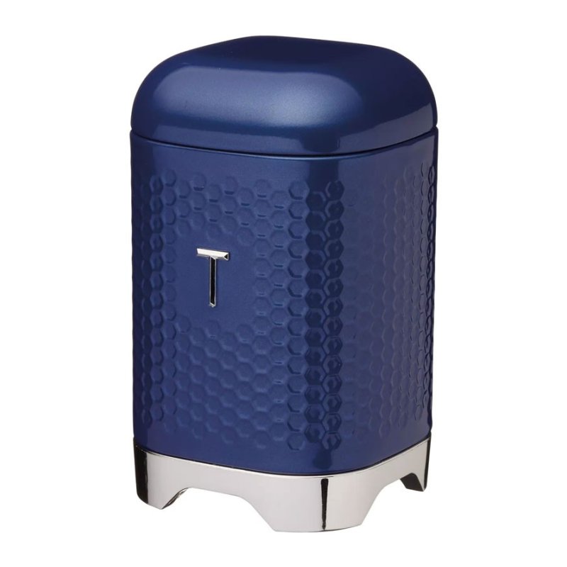 Lovello Textured Blue Tea Canister