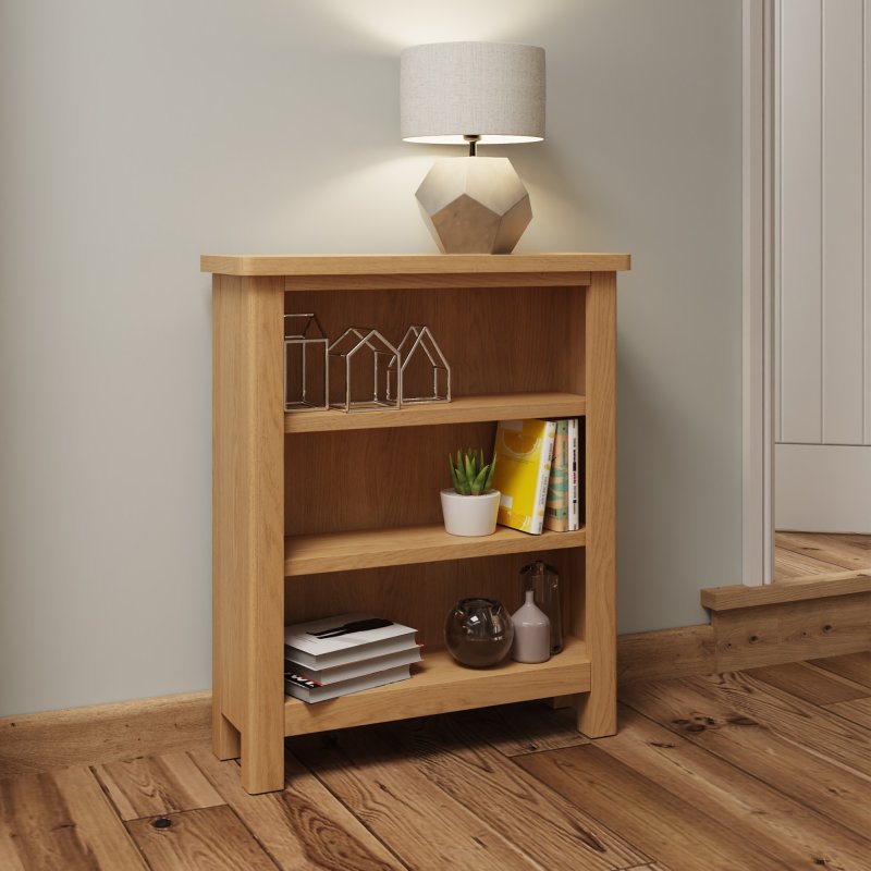 Hastings Small Wide Bookcase in Oak