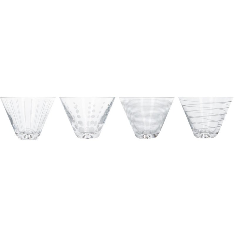 Mikasa Cheers Set of 4 Stemless Martini Glasses