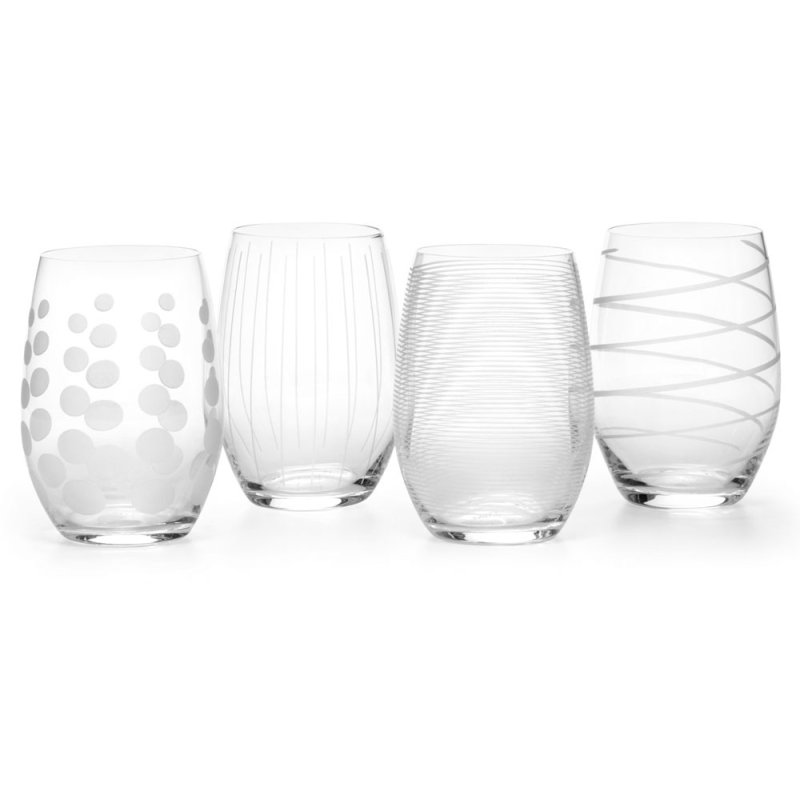 Mikasa Cheers Set of 4 Stemless Wine Glasses