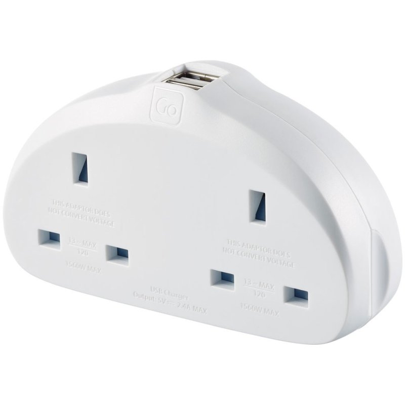 UK-USA Adaptor Duo + USB