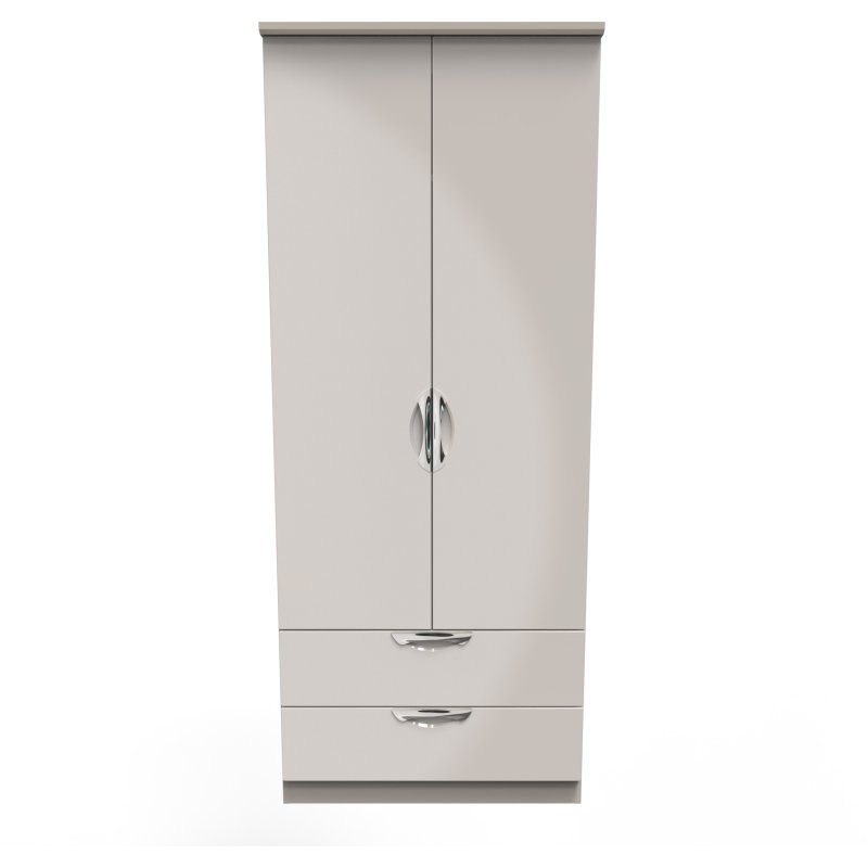 Carrie 2ft 6in 2 Drawer Wardrobe front on image of the wardrobe on a white background