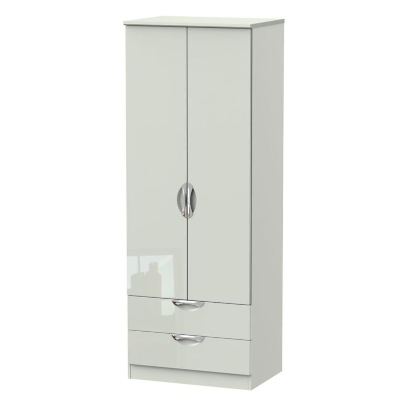Carrie Tall 2ft 6in 2 Drawer Wardrobe image of the wardrobe on a white background
