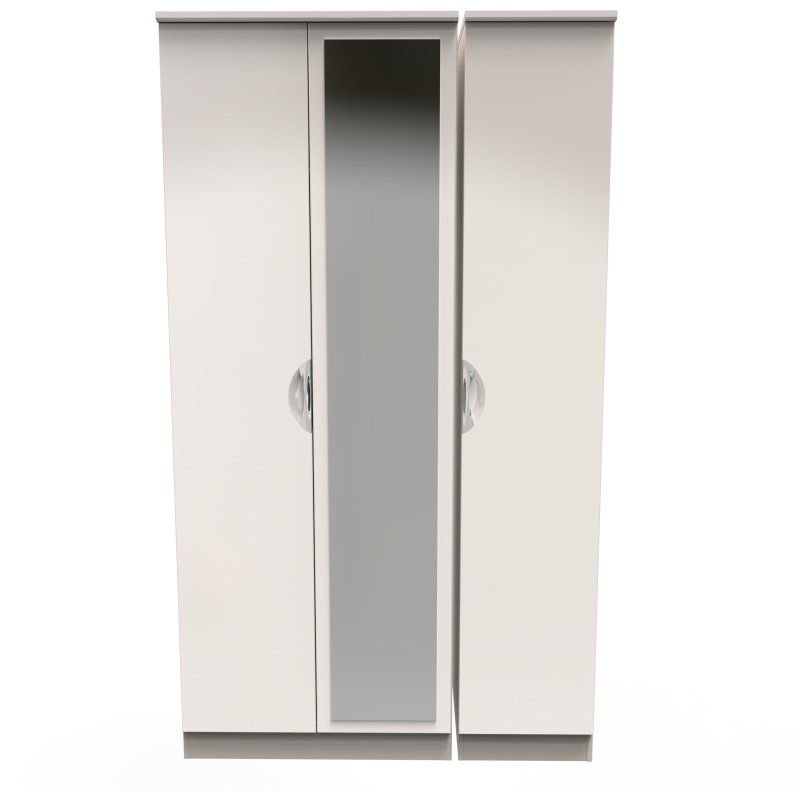 Carrie Triple Mirror Wardrobe front on image of the wardrobe on a white background