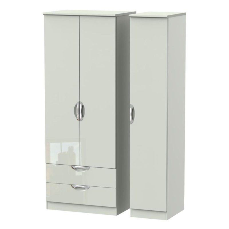 Carrie Tall Triple 2 Drawer Wardrobe image of the wardrobe on a white background